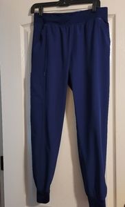 Small Navy Smitten Jogger Pants and Top Scrub Set